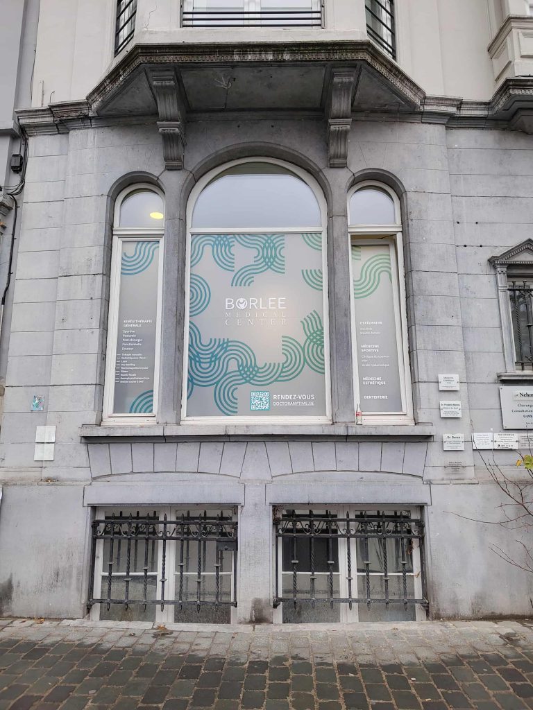 Décoration vitrine : Borlee vitrine - sablé dépoli imprimé